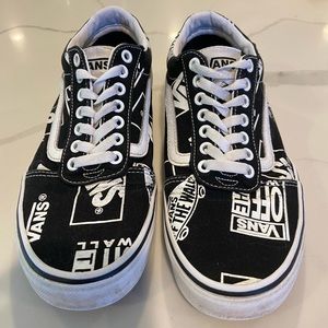 Vans Logo Sneakers Black and White